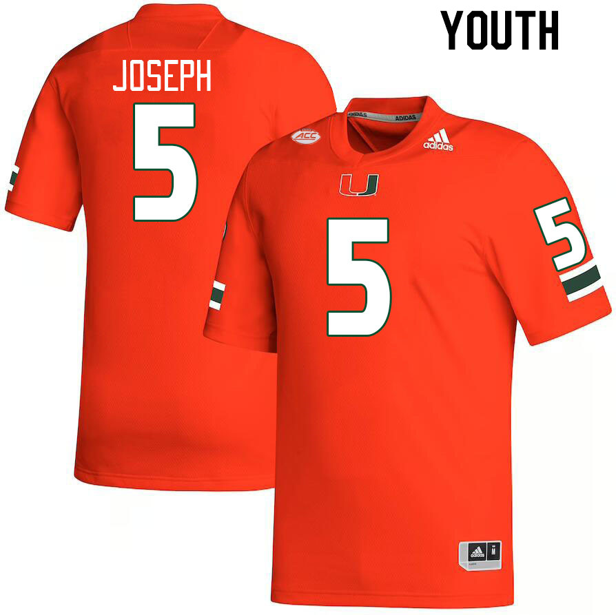 Youth #5 Ray Ray Joseph Miami Hurricanes College Football Jerseys Stitched Sale-Orange